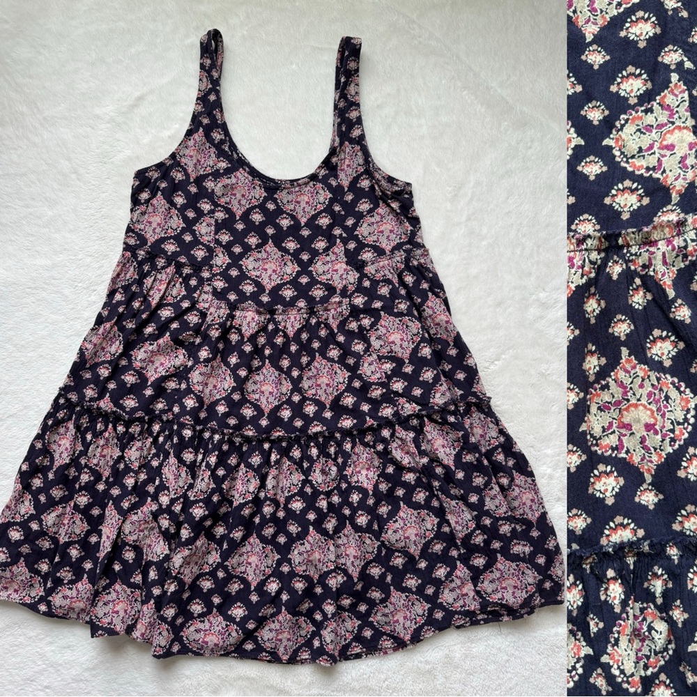 American Eagle Outfitters Purple Flowy Mini Dress Women Small Bohemian Beach